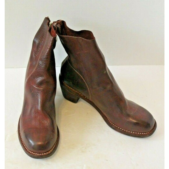 GUIDI Goat Full Grain Cuban Heel Ankle Boots Made In Italy EU 36 US 5.5 - Picture 1 of 8